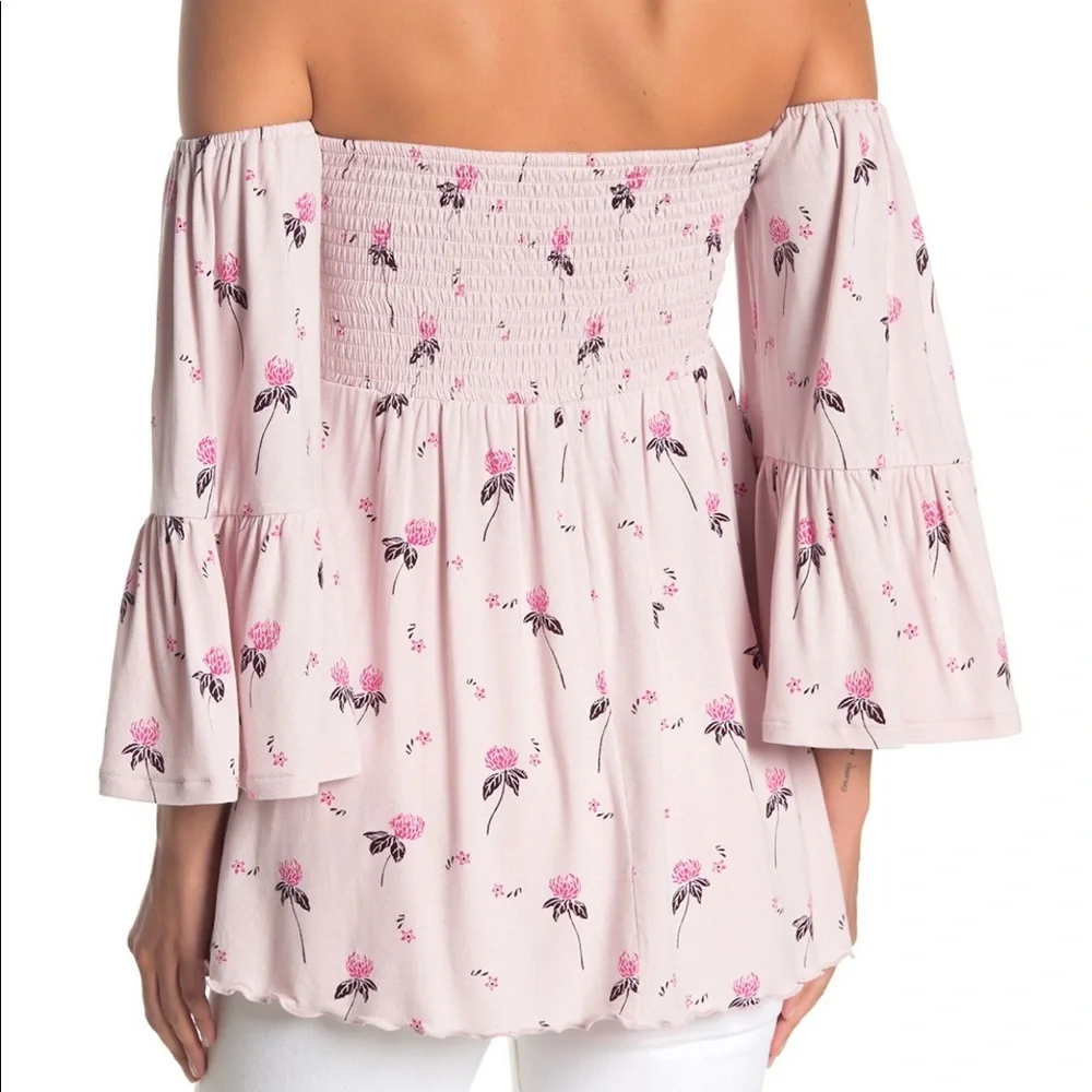 FREE PEOPLE Top Lana Boho Cloud Berry Pink Lavender Gathered Top - Picture 6 of 8